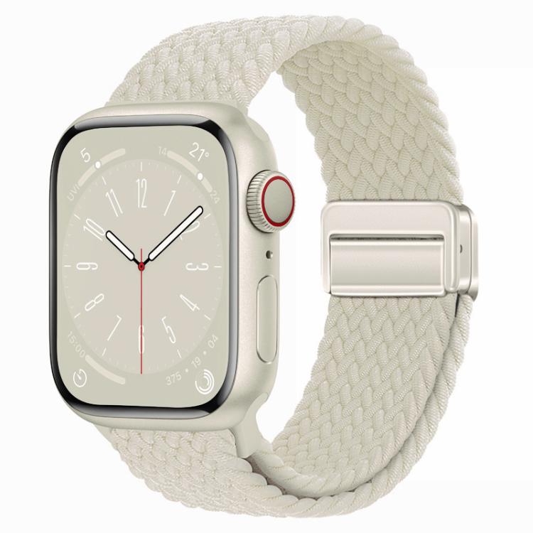 For Apple Watch 46mm / 49mm / 45mm / 44mm xDfind Magnetic Buckle Loop Woven Watch Band(Starlight) by xDfind
