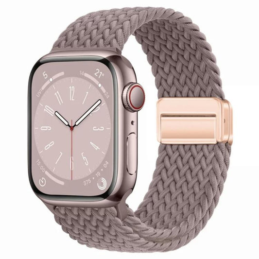 For Apple Watch 46mm / 49mm / 45mm / 44mm xDfind Magnetic Buckle Loop Woven Watch Band(Smoke Purple) by xDfind