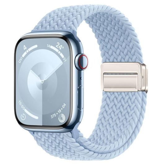For Apple Watch 42mm / 41mm / 40mm / 38mm xDfind Magnetic Buckle Loop Woven Watch Band(Light Blue) by xDfind