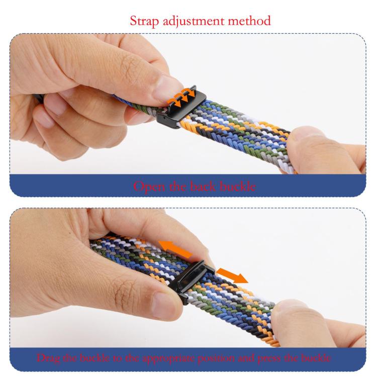 For Apple Watch 46mm / 49mm / 45mm / 44mm xDfind Magnetic Buckle Loop Woven Watch Band(Rainbow) by xDfind