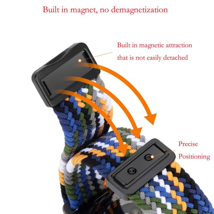 For Apple Watch 42mm / 41mm / 40mm / 38mm xDfind Magnetic Buckle Loop Woven Watch Band(Black) by xDfind