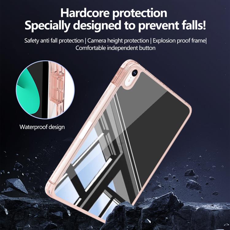 For iPad 2025 / 2022 Mirror Acrylic Single Back Tablet Case with Pen Slot(Pink) by bashfashion