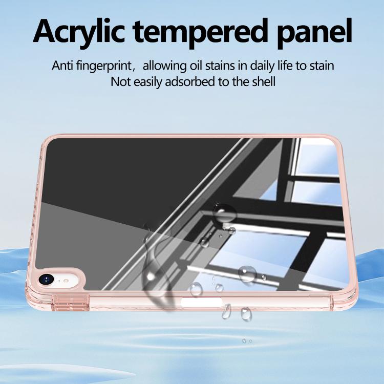 For iPad 2025 / 2022 Mirror Acrylic Single Back Tablet Case with Pen Slot(Pink) by bashfashion