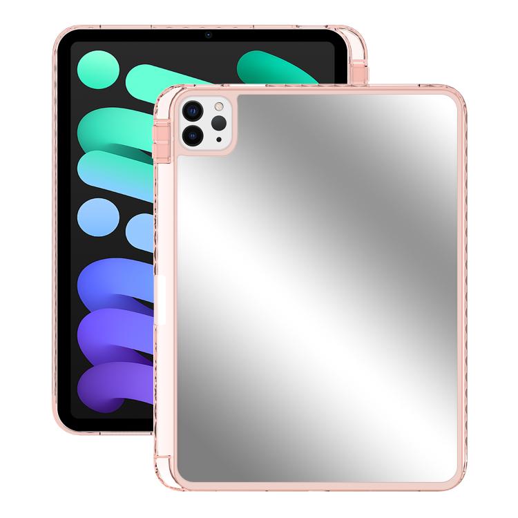 For iPad Air 11 2024 / 2025 Mirror Acrylic Single Back Tablet Case with Pen Slot(Pink) by bashfashion