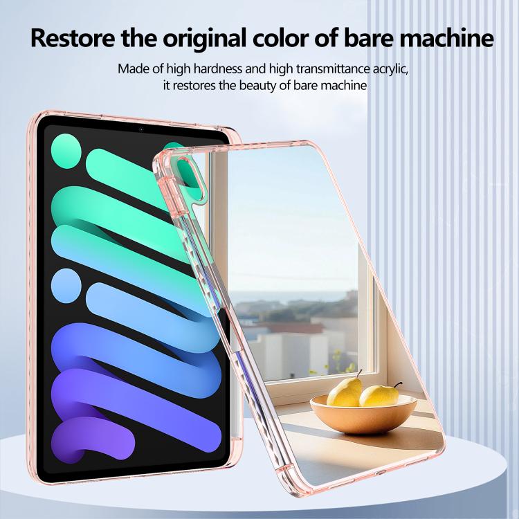 For iPad Air 11 2024 / 2025 Mirror Acrylic Single Back Tablet Case with Pen Slot(Pink) by bashfashion