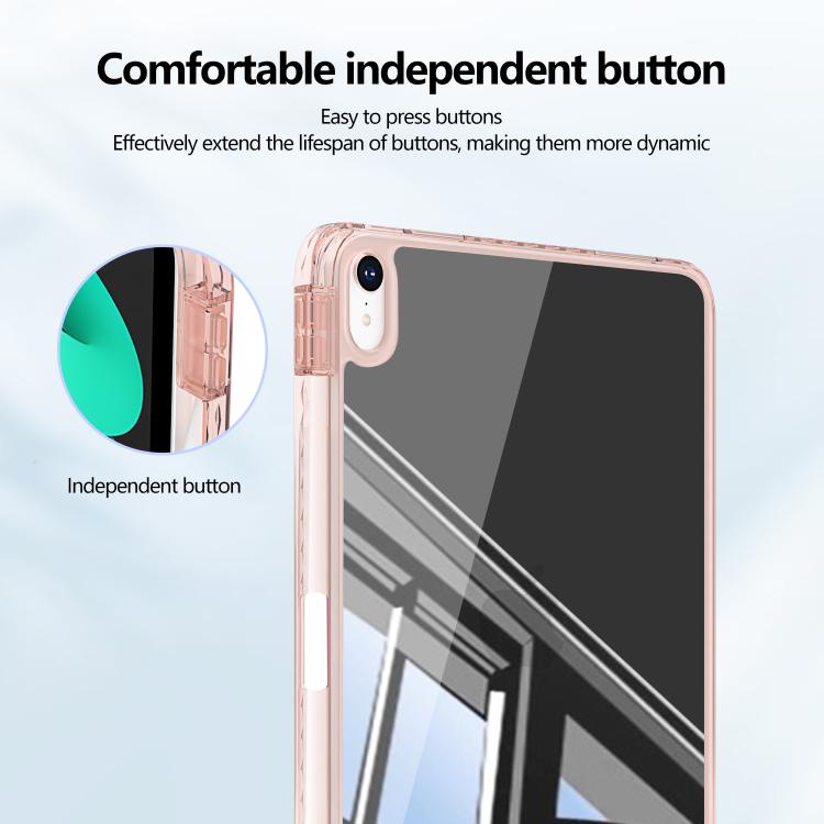 For iPad Air 11 2024 / 2025 Mirror Acrylic Single Back Tablet Case with Pen Slot(Pink) by bashfashion