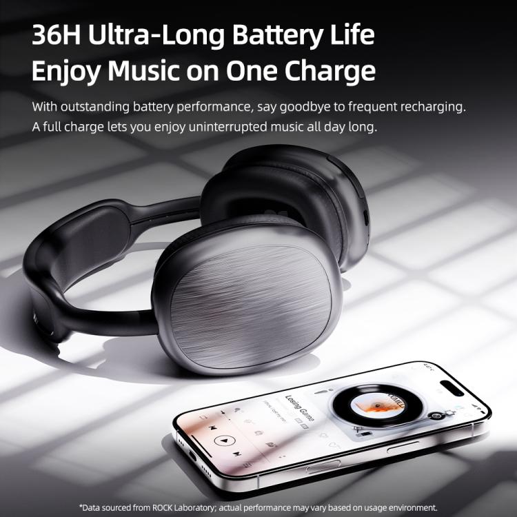 ROCK O5 Head-mounted Bluetooth 5.3 Wireless Headphones(Silver) by ROCK