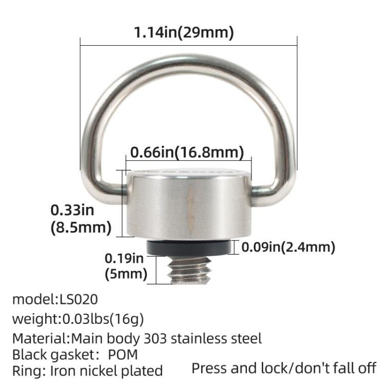 BEXIN LS020 Quick Release Plate Screws 1/4 inch C-Ring Adapter Mount Screws(Steel Color) by BEXIN
