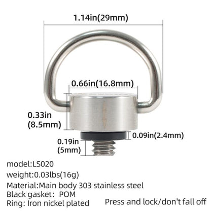 BEXIN LS020 Quick Release Plate Screws 1/4 inch C-Ring Adapter Mount Screws(Steel Color) by BEXIN