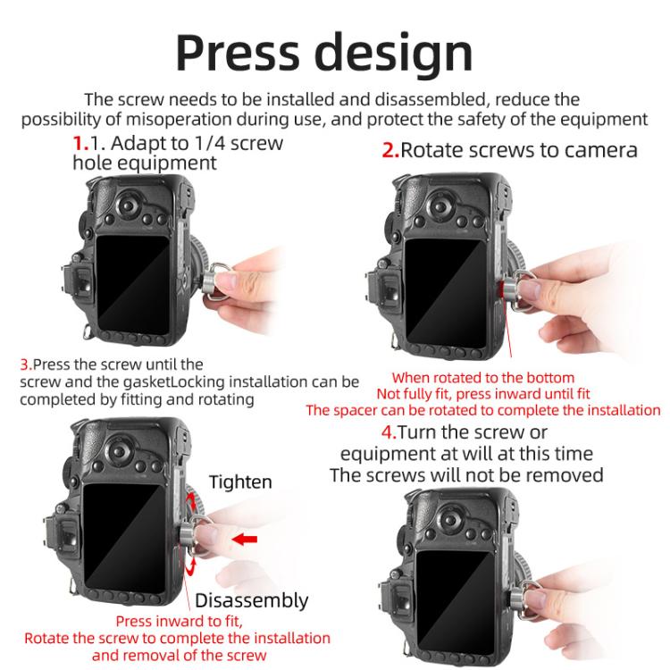 BEXIN LS020 Quick Release Plate Screws 1/4 inch C-Ring Adapter Mount Screws(Steel Color) by BEXIN