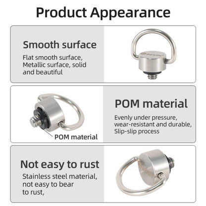 BEXIN LS020 Quick Release Plate Screws 1/4 inch C-Ring Adapter Mount Screws(Steel Color) by BEXIN