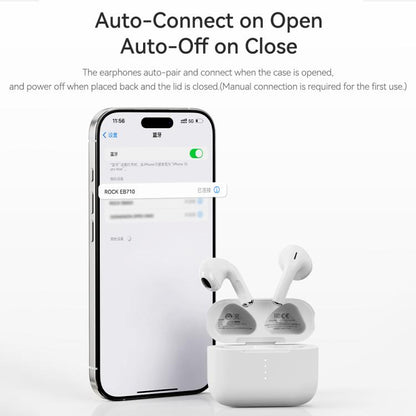 ROCK EB710 RAU0788 Bluetooth 5.3 Wireless Earphones(White) by ROCK