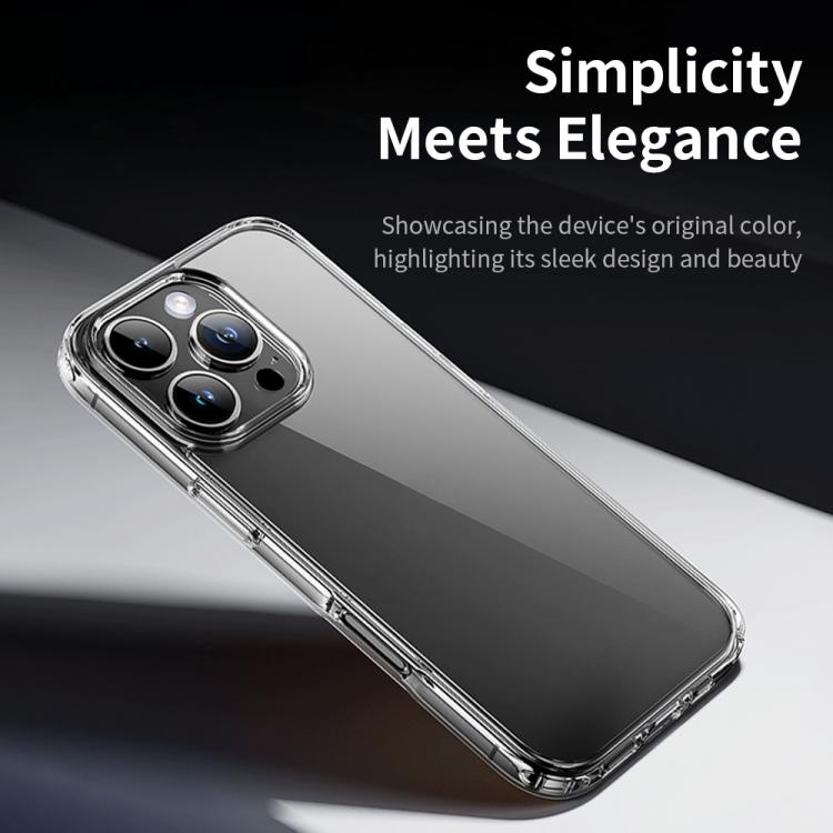 For iPhone 16 ROCK Pure Series Clear PC Hybrid TPU Phone Case(Transparent) by ROCK