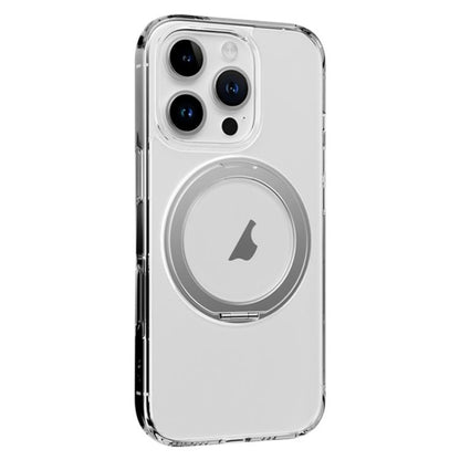 For iPhone 16 Pro Max ROCK JingDun Series Clear Rotating MagSafe Holder PC Hybrid TPU Phone Case(Transparent) by ROCK