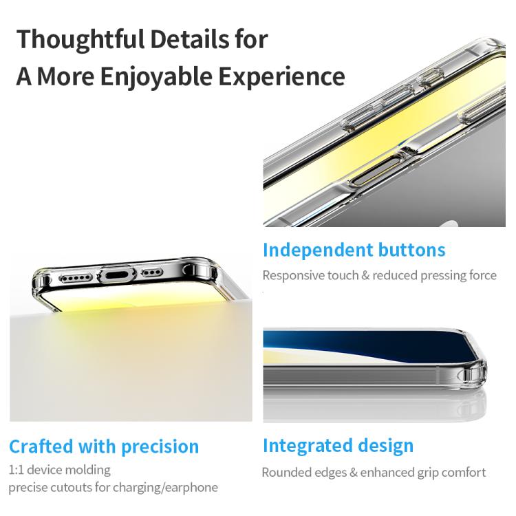 For iPhone 16 Pro Max ROCK JingDun Series Clear Rotating MagSafe Holder PC Hybrid TPU Phone Case(Transparent) by ROCK