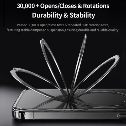 For iPhone 16 Pro ROCK JingDun Series Clear Rotating MagSafe Holder PC Hybrid TPU Phone Case(Transparent) by ROCK