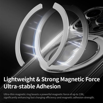 For iPhone 16 Pro ROCK JingDun Series Clear Rotating MagSafe Holder PC Hybrid TPU Phone Case(Transparent) by ROCK