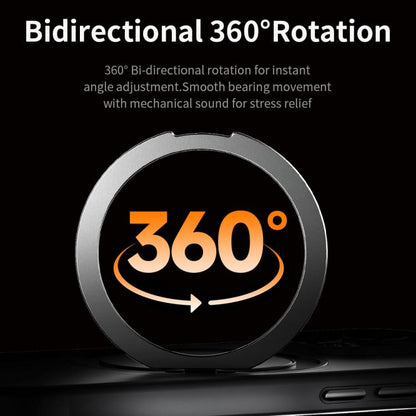 For iPhone 16 Pro ROCK YouDun Series Skin Feel Rotating MagSafe Holder PC Hybrid TPU Phone Case(Grey) by ROCK