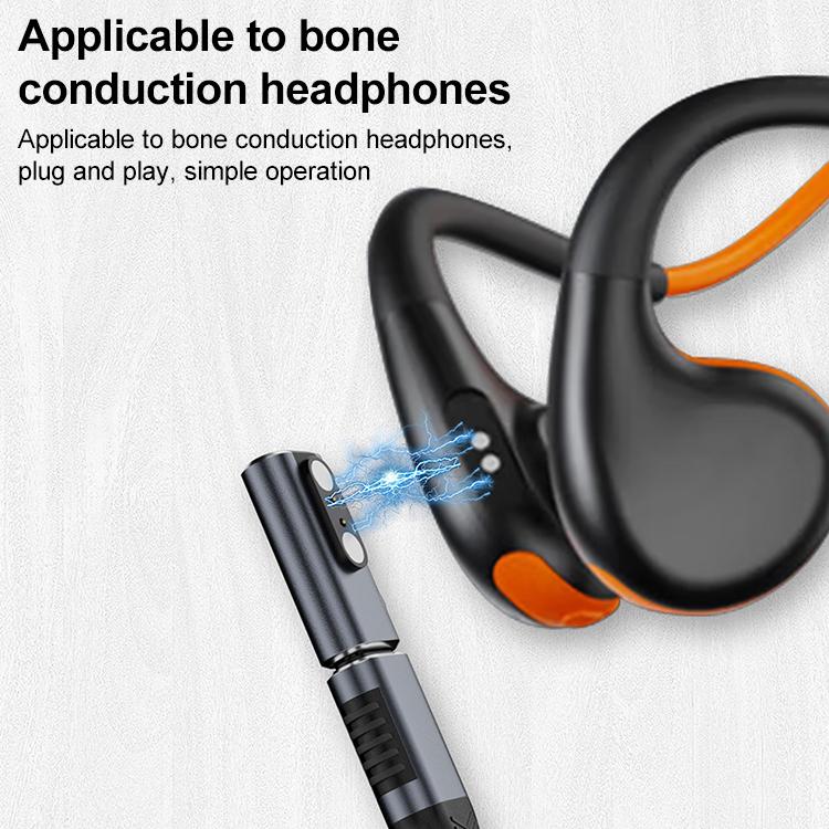 Smart Watch / Bone Conduction Earphone USB-C / Type-C Interface Adapter Converter, Type:2 Pin 2.8mm(Black) by bashfashion