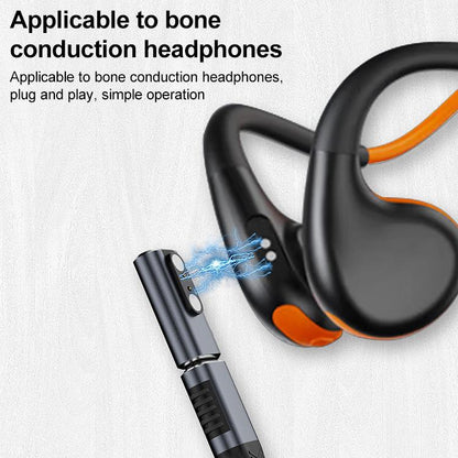 Smart Watch / Bone Conduction Earphone USB-C / Type-C Interface Adapter Converter, Type:2 Pin 2.8mm(Black) by bashfashion