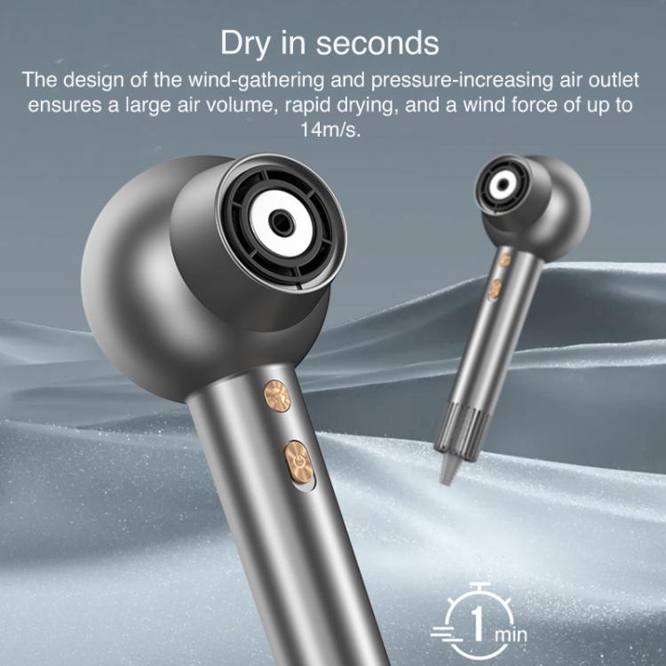 WG-F01 LED Digital Display Smart Frequency Conversion Negative Ion High Speed Hair Dryer, EU Plug(Gray) by bashfashion