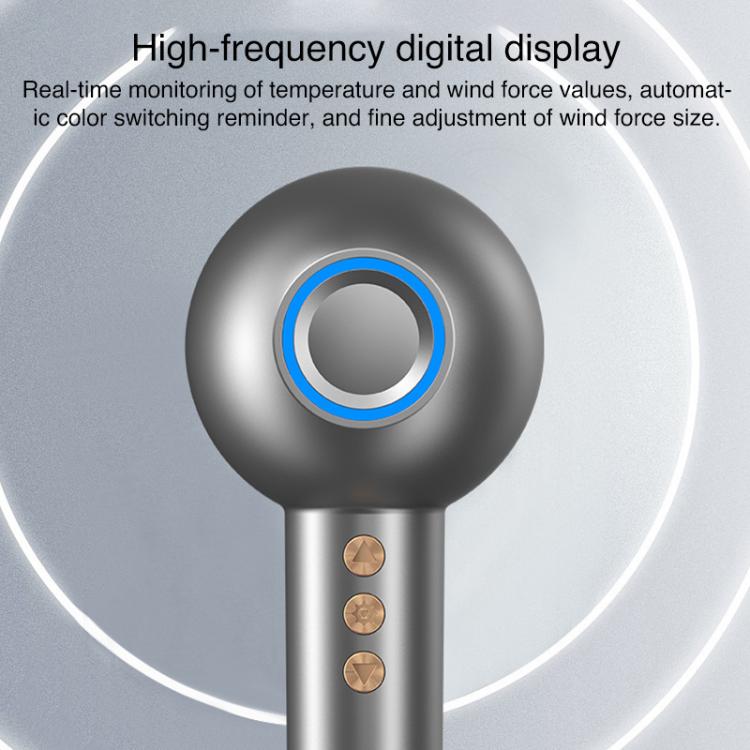 WG-F01 LED Digital Display Smart Frequency Conversion Negative Ion High Speed Hair Dryer, EU Plug(Gray) by bashfashion