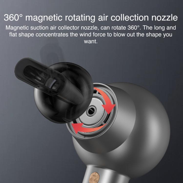 WG-F01 LED Digital Display Smart Frequency Conversion Negative Ion High Speed Hair Dryer, EU Plug(Gray) by bashfashion