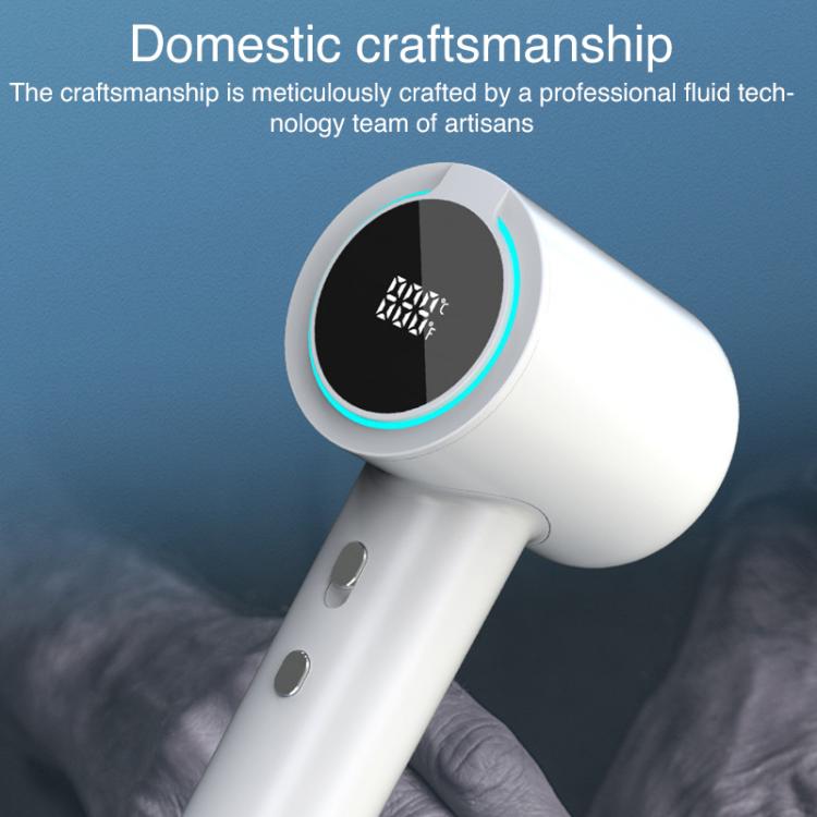 WG-F02 LED Digital Display High Speed Negative Ion Hair Dryer, UK Plug(White) by bashfashion