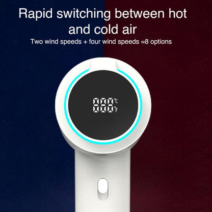 WG-F02 LED Digital Display High Speed Negative Ion Hair Dryer, UK Plug(White) by bashfashion