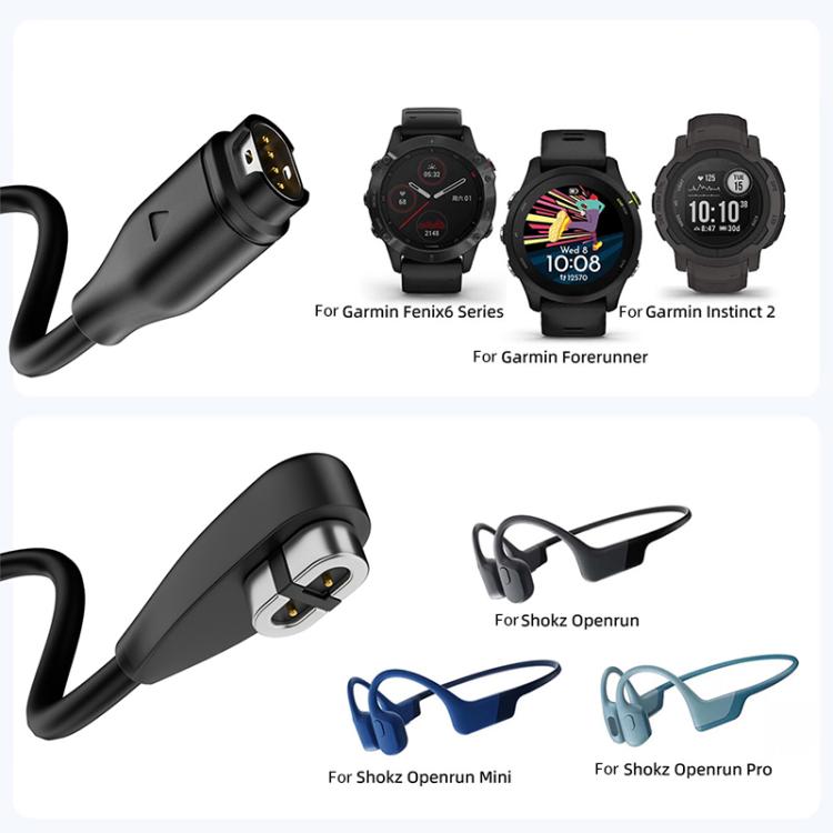 2 in 1 Earphone & Smart Watch Charging Adapter Cable for Shokz & Garmin, Interface:Type-C by bashfashion