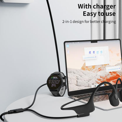 2 in 1 Earphone & Smart Watch Charging Adapter Cable for Shokz & Garmin, Interface:Type-C by bashfashion