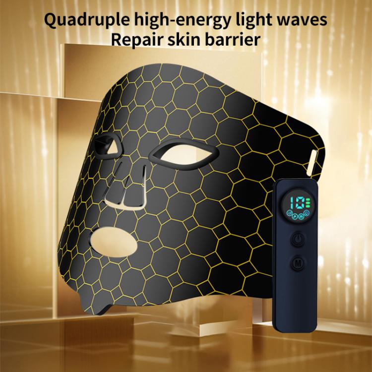 WG-B-M03 Vibration Massage Photon Mask Photon Rejuvenation Facial Beauty Device, EU Plug(Black) by bashfashion