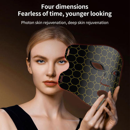 WG-B-M03 Vibration Massage Photon Mask Photon Rejuvenation Facial Beauty Device, EU Plug(Black) by bashfashion