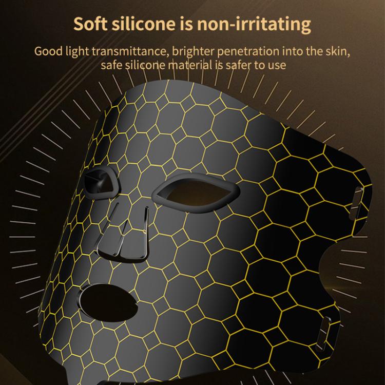 WG-B-M03 Vibration Massage Photon Mask Photon Rejuvenation Facial Beauty Device, EU Plug(Black) by bashfashion