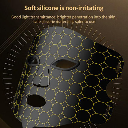 WG-B-M03 Vibration Massage Photon Mask Photon Rejuvenation Facial Beauty Device, EU Plug(Black) by bashfashion