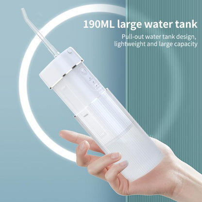 WF-B309 Retractable Electric Water Flosser Portable Oral Irrigator, 190ml Water Tank(White) by bashfashion