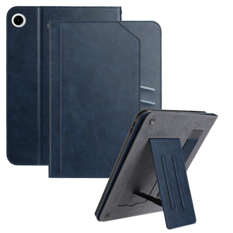 For Samsung Galaxy Tab A11 / A9 Multifunctional Wristband Leather Tablet Case(Dark Blue) by bashfashion