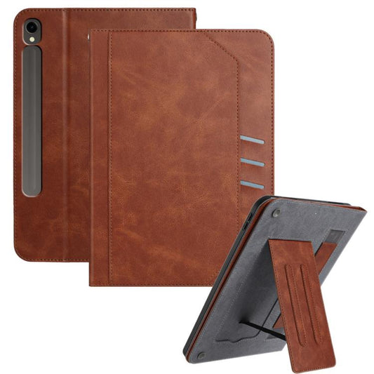For Samsung Galaxy Tab S10 / S10 FE Multifunctional Wristband Leather Tablet Case(Brown) by bashfashion