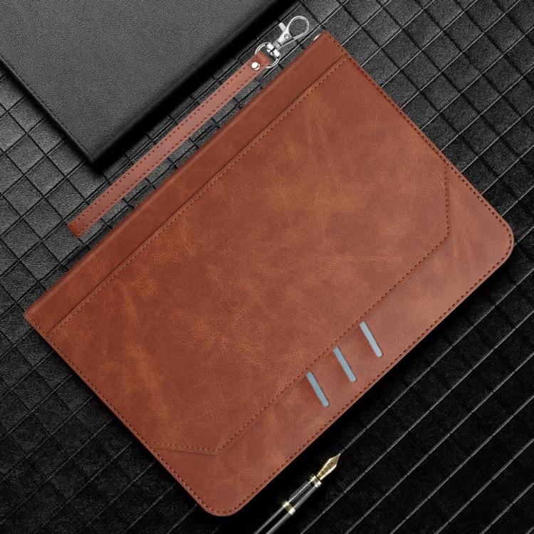 For Samsung Galaxy Tab S10 / S10 FE Multifunctional Wristband Leather Tablet Case(Brown) by bashfashion
