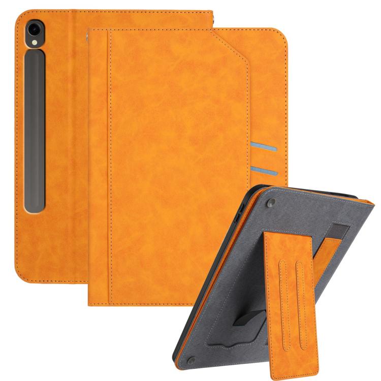 For Samsung Galaxy Tab S10 / S10 FE Multifunctional Wristband Leather Tablet Case(Yellow) by bashfashion