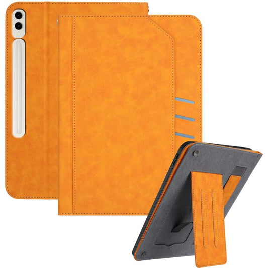 For Samsung Galaxy Tab S10+ / S9+ Multifunctional Wristband Leather Tablet Case(Yellow) by bashfashion