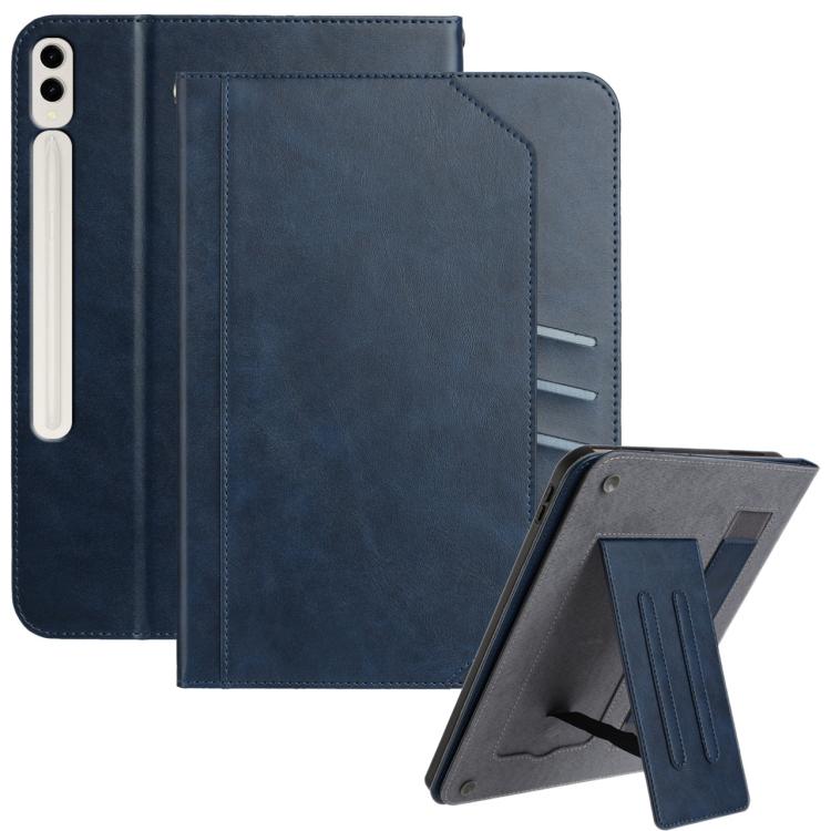 For Samsung Galaxy Tab S10+ / S9+ Multifunctional Wristband Leather Tablet Case(Dark Blue) by bashfashion