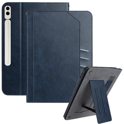 For Samsung Galaxy Tab S10+ / S9+ Multifunctional Wristband Leather Tablet Case(Dark Blue) by bashfashion