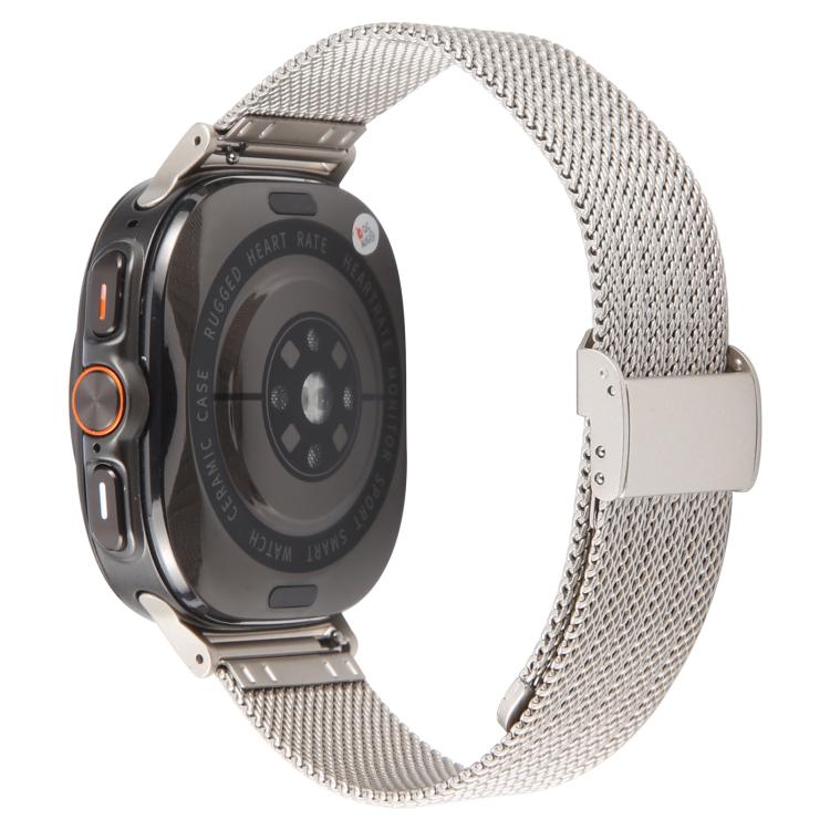 For Samsung Galaxy Watch Ultra 47mm / Ultra 2025 Integrated Buckle Embossed Milanese Metal Watch Band(Starlight) by bashfashion