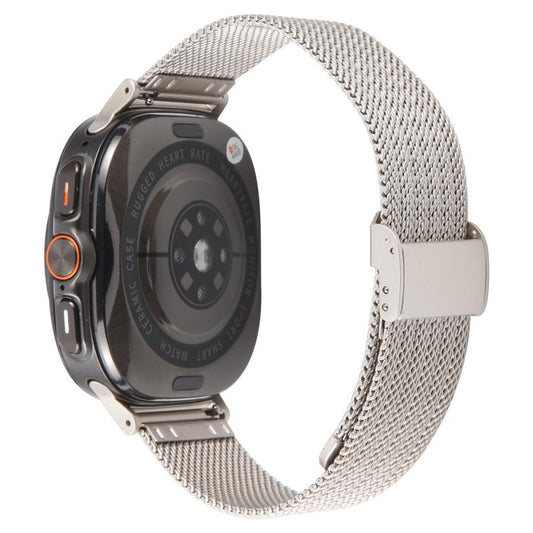 For Samsung Galaxy Watch Ultra 47mm / Ultra 2025 Integrated Buckle Embossed Milanese Metal Watch Band(Starlight) by bashfashion