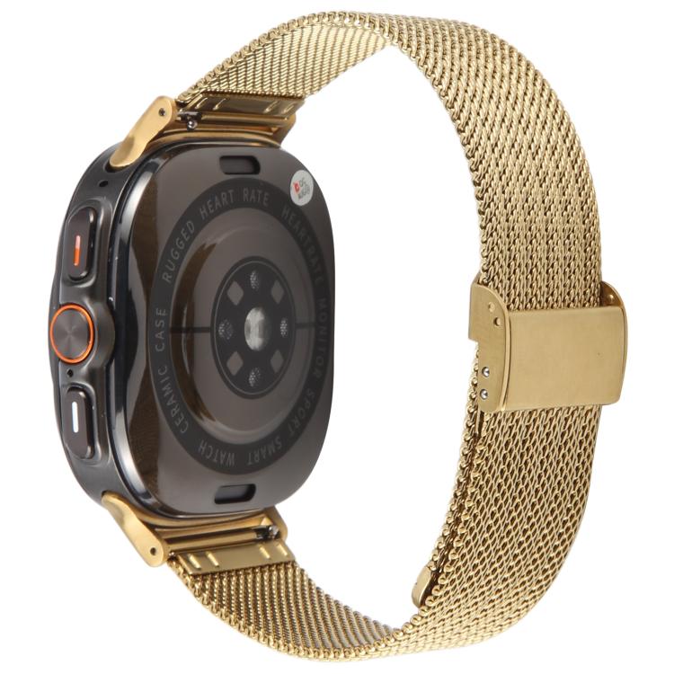 For Samsung Galaxy Watch Ultra 47mm / Ultra 2025 Integrated Buckle Embossed Milanese Metal Watch Band(Gold) by bashfashion