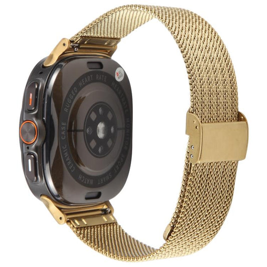 For Samsung Galaxy Watch Ultra 47mm / Ultra 2025 Integrated Buckle Embossed Milanese Metal Watch Band(Gold) by bashfashion