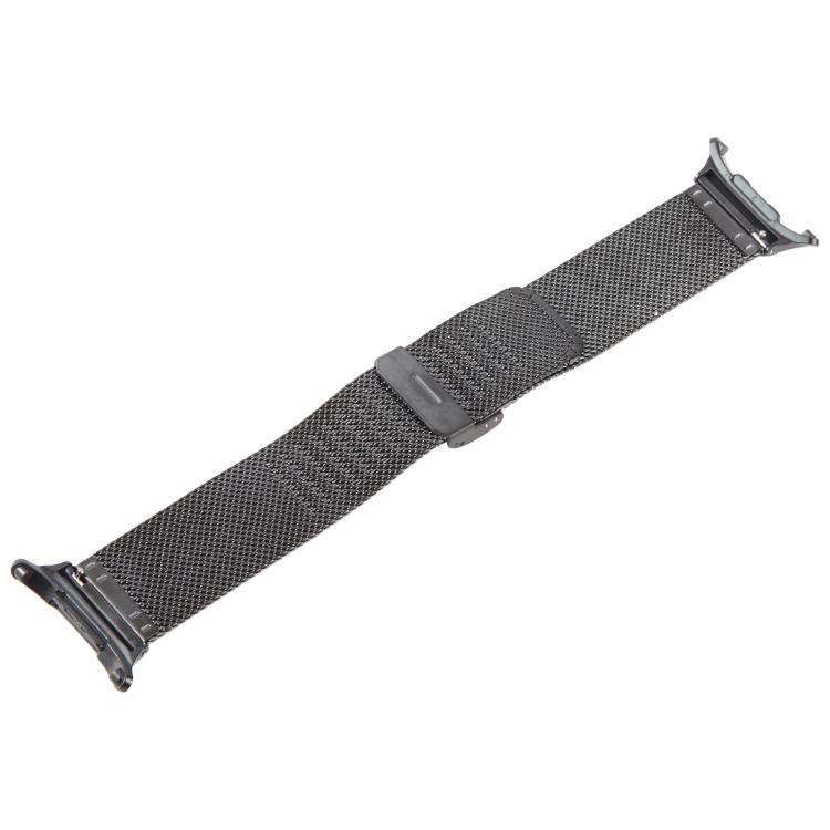 For Samsung Galaxy Watch Ultra 47mm / Ultra 2025 Integrated Buckle Embossed Milanese Metal Watch Band(Black) by bashfashion