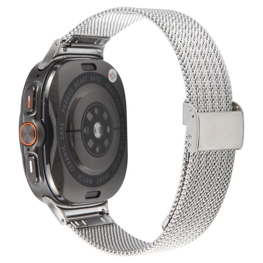 For Samsung Galaxy Watch Ultra 47mm / Ultra 2025 Integrated Buckle Embossed Milanese Metal Watch Band(Silver) by bashfashion