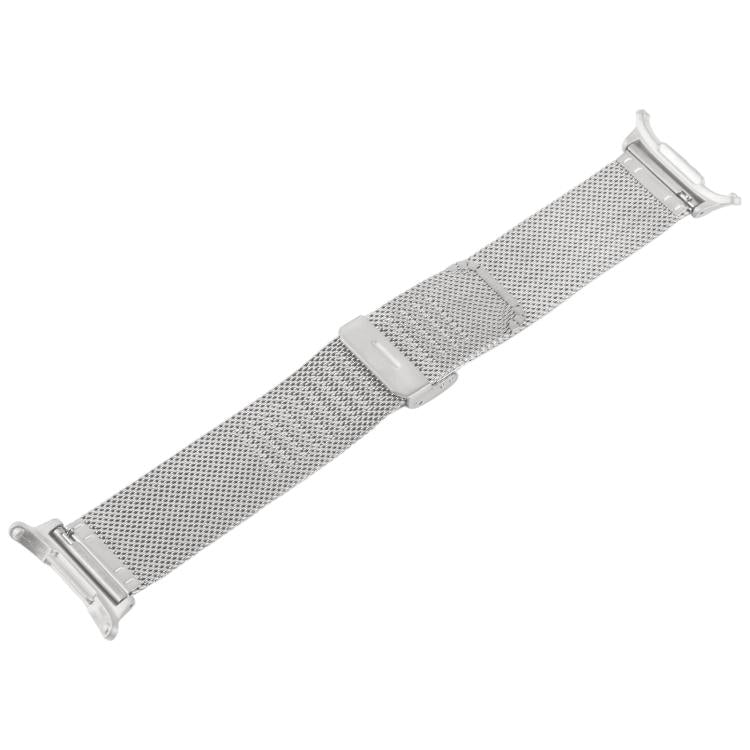 For Samsung Galaxy Watch Ultra 47mm / Ultra 2025 Integrated Buckle Embossed Milanese Metal Watch Band(Silver) by bashfashion
